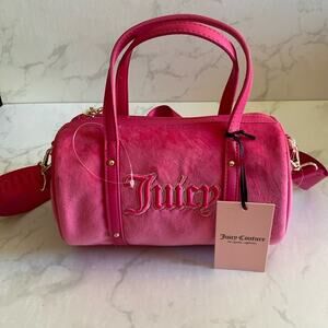 Juicy Couture Hot Pink Velour Barrel Bag Queen of Everything Mini NWT Y2K Glam